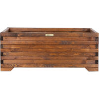 Jardinière en bois Greenspot 100x35x40cm pour terrasse, balcon et jardin - Jardinière en bois massif - Grande jardinière en rondins de bois pour fleurs, herbes, arbustes - Couleur bois Palissandre