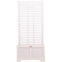 Jardinière Pergola Vintage 80 x 42 x 180 cm - Jardinière en bois avec échelle pour balcon, terrasse, jardin, 120 L - Pergola en bois pour plantes grimpantes - Séparateur d'espace, blanc