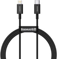 Câble Lightning USB-C de qualité supérieure pour iPhone, charge rapide 20 W, 1 m, noir