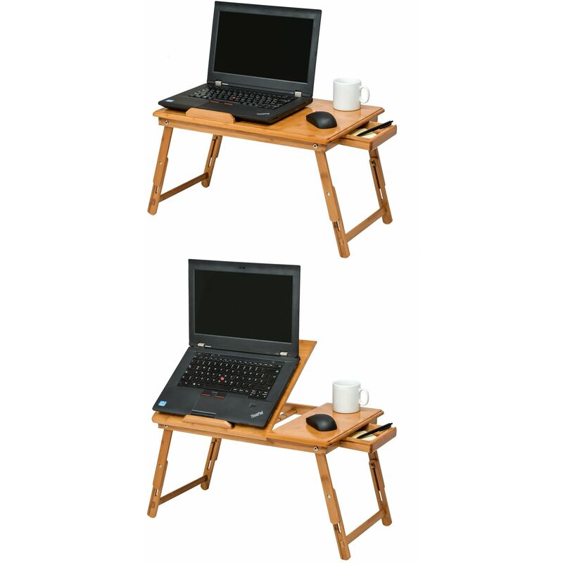 tavolino porta PC da letto 55x35x26cm, in legno, regolabile - porta pc, tavolo  pc, tavolo computer