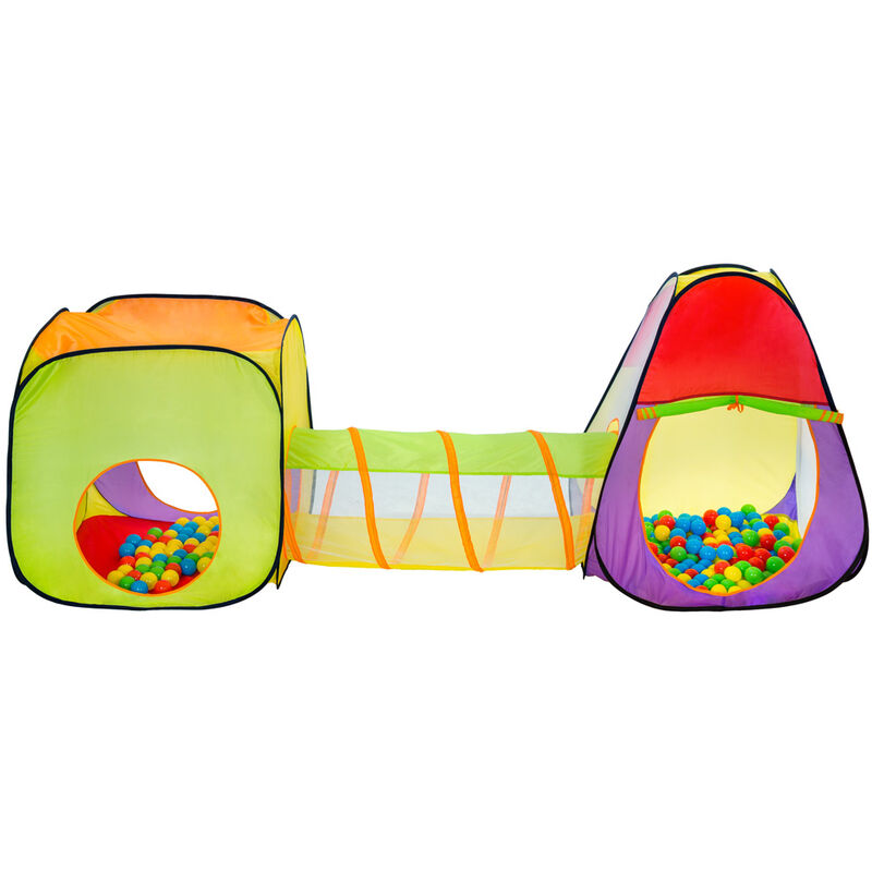 Tenda con Tunnel per Bambini - 300 Palline - 70x70x72 Casetta