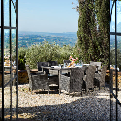 set in rattan Monaco, alluminio - set giardino rattan, set da giardino in  rattan, rattan sintetico