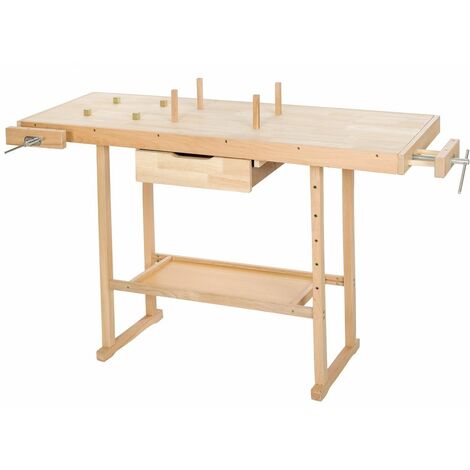 banco di lavoro in legno con morse, modello 2 - tavolo da lavoro