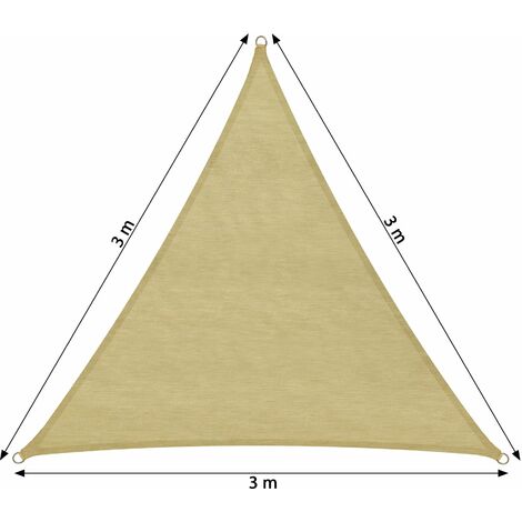 vela ombreggiante triangolare in polietilene, beige - telo ombreggiante,  ombreggiante, telo vela ombreggiante - 300 x 300 x