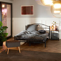 Letto in metallo con rete a doghe dal design romantico - Lettiera, struttura letto - 200 x 140 cm - bianco