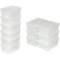 set di 6 contenitori per scarpe, 33x23x12cm - contenitori per armadi,  scatole armadio, scatole scarpe