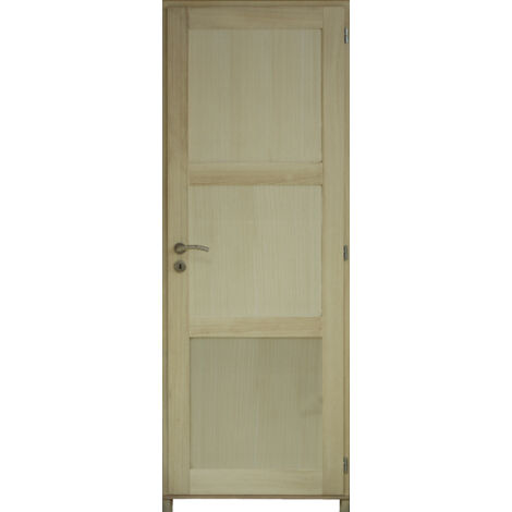 Bloc Puerta Ken 3 Paneles de Paulownia H204 x L73 cm Lado Izquierdo de la Tabla GD MENUISERIES