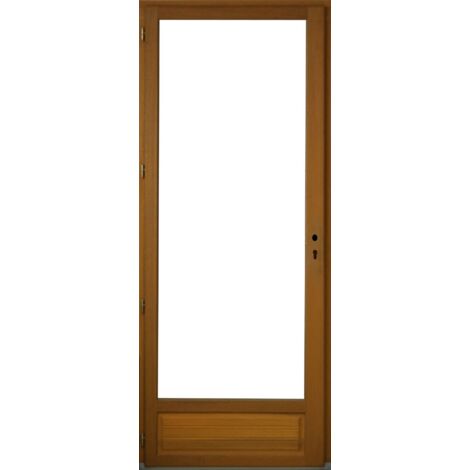 Puerta de madera para ventana de 1 hoja H215 x L90 cm, lado del tablero, tirador izquierdo, Gd Menusieries