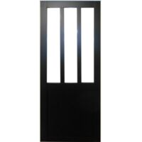 Puerta corredera de taller negra H204 x L93 cm Gd Menuiseries