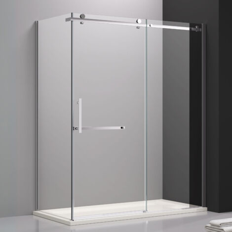 Porte de douche coulissante 160 cm + Paroi Latérale 80 cm (1/5)