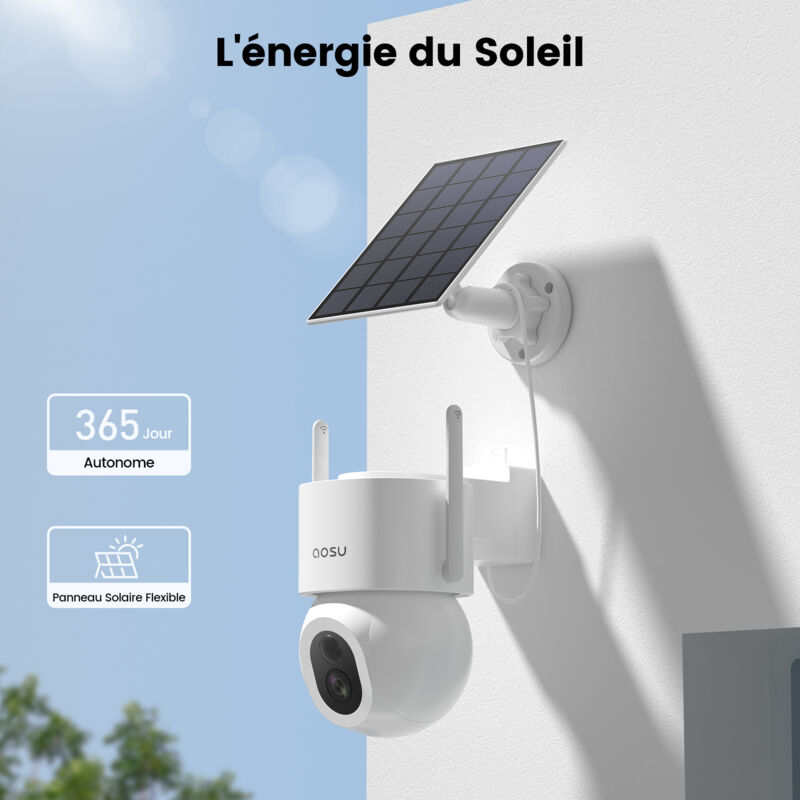 Caméra De Surveillance Solaire WiFi 8MP – Double Objectif, 360° PTZ, Suivi Automatique | Vision Nocturne, Alarme, Audio Bidirectionnel - 8