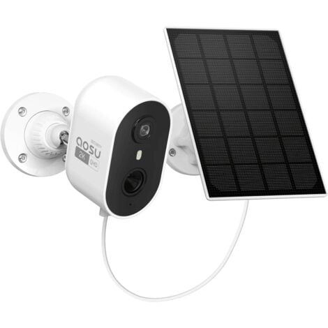 AOSU 3K Caméra Surveillance WiFi Exterieure sans Fil, 5MP Camera de Surveillance Extérieur avec Panneau Solaire Mobile pour Sécurité à Domicile, Suivi Automatique, Vision Nocturne Couleurs