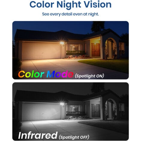 AOSU 3K Caméra Surveillance WiFi Exterieure sans Fil, 5MP Camera de Surveillance Extérieur avec Panneau Solaire Mobile pour Sécurité à Domicile, Suivi Automatique, Vision Nocturne Couleurs