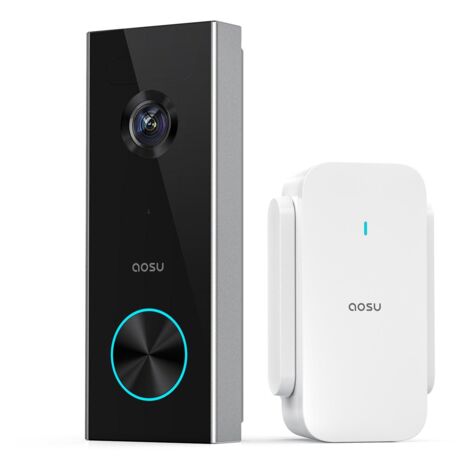 Aosu – Interphone vidéo Wi-Fi 2K avec détection humaine – Angle de vue 166° – Autonomie 180 jours – Installation sans câblage - Y145933