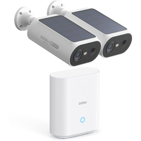 Aosu – Caméra de surveillance extérieure sans fil 3MP – Panneau solaire intégré – Vision nocturne couleur – Détecteur de mouvement – Autonomie inépuisable - AOSU 2 K (1/5)