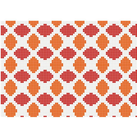 Mosaïque 2.5x2.5cm motif géométrique Palm Springs Sunrise (2 couleurs) Brillant boite de m2 Brillant / Poli boite de m2 - Mosaïque 2.5x2.5 cm Orang