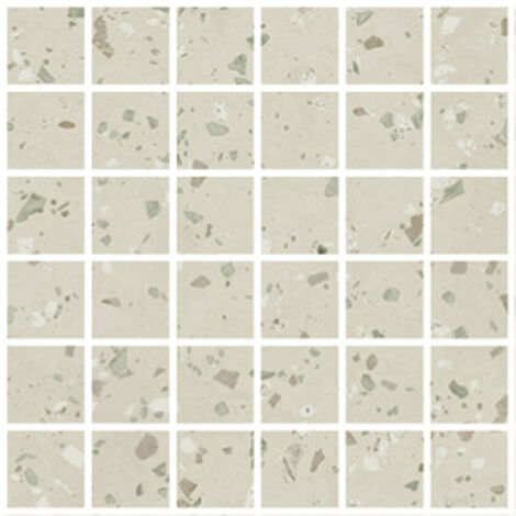 Carrelage effet terrazzo District South Mosaïque 5x5cm Vert - Mat - boîte de 0.71 m2 - Mosaïque 5x5cm Vert - boîte de 0.71 m2 - Mosaïqu Mosaïque 5x5