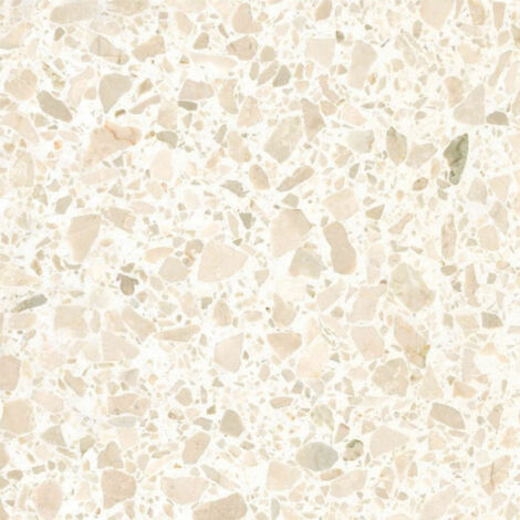 Véritable Carreau Terrazzo fond blanc inclusions crème Botticino 0/25 30x30 cm boîte de 0.72m2 Satiné - Gioia Materia