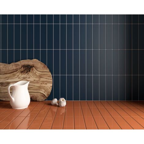 Carrelage mural faïence effet relief RYTHM 20x5cm 20x5cm Terra - Brillant - boîte de 0.50 m2 20 x 5 cm Terra - Brillant / Poli - boîte de 0.60 m2