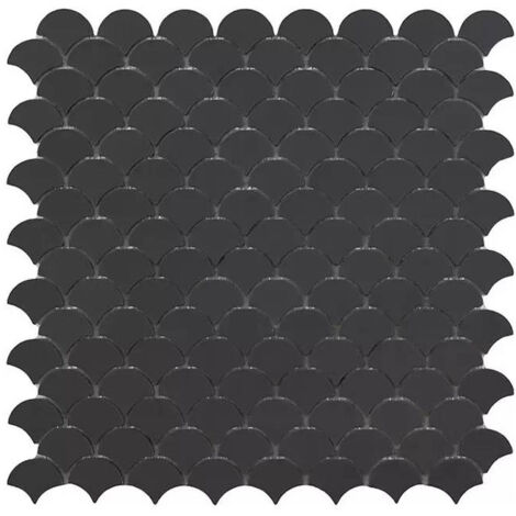 Mosaïque pâte de verre SOUL écaille 3.6x2.9cm - Mosaïque Écaille 3.6x2.9 cm Gris foncé Mat -   - Mosaïque Écaille 3.6x2.9 cm Gris foncé Ma - Mosaïque