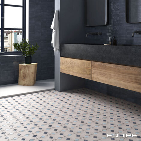 Carrelage effet rustique AL ANDALUS Croix Smoke - Mat - boîte de 0.49 m2 Croix Smoke - Mat - boîte de 0.49 m2