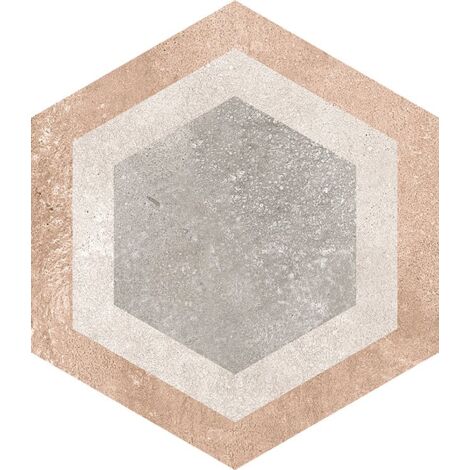 Vives Azulejos Y Gres – Carrelage grès cérame effet ciment hexagonal 26,6x23 cm – Finition mat – Motif Bushmills – Boîte de 0,50 m²