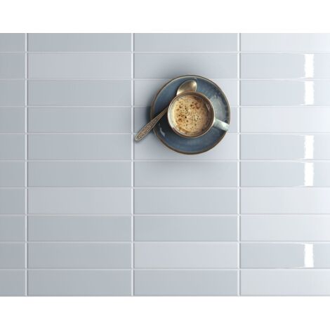 Carrelage mural faïence effet relief RYTHM 20x5cm 20x5cm Baby blue - Mat - boîte de 0.50 m2 20 x 5 cm Baby blue - Mat - boîte de 0.60 m2