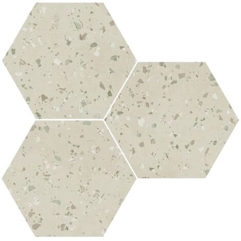 Carrelage effet terrazzo District South Hexagone 29x25cm Vert - Mat - boîte de 0.94 m2 Hexagone 29x25 cm Vert - Mat - boîte de 0.94 m2