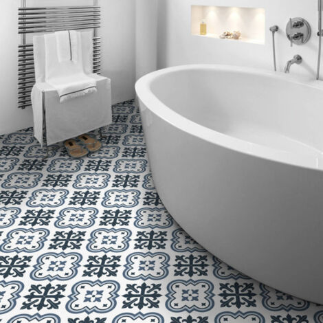 Carrelage effet carreau ciment PARIS RIVOLI 25x25cm 25x25cm Bleu - Mat - boîte de 1.13 m2 25x25 cm Bleu - Mat - boîte de 1.13 m2