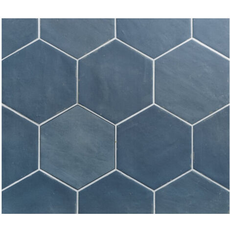 Carrelage effet Argile ATLAS HEXA Hexagone 16x14cm Bleu - boîte de 0.33 m2 Hexagone 16x14 cm Bleu -  - boîte de 0.33 m2
