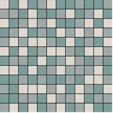 Mosaïque de grès cérame QUADROCOLOR COMBI - Mosaïque 2.5x2.5cm B198 Bleu-vert. greige et bleu-gris - boîte de 2 m2 - Mosaïque 2.5x2.5cm B198 Bleu-v -