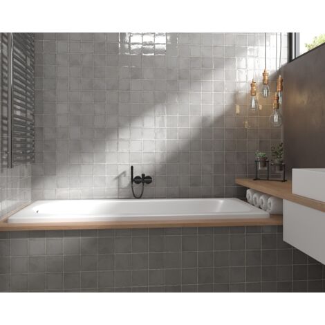 Faïence effet zellige ALTEA 10x10cm Gris - Brillant - boîte de 0.50 m2