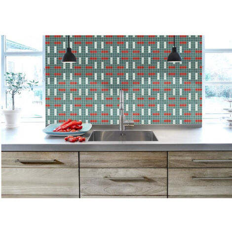 Mosaïque 2.5x2.5cm motif géométrique Palm Springs Anza Brillant boite de m2 Brillant / Poli boite de m2 - Mosaïque 2.5x2.5 cm Bleu Canard - boîte d