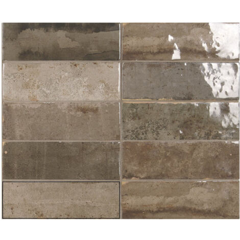 Carrelage mural faience effet rustique ROCK 16x5cm Marron - boîte de 0.71 m2 16 x 5 cm Marron -  - boîte de 0.71 m2