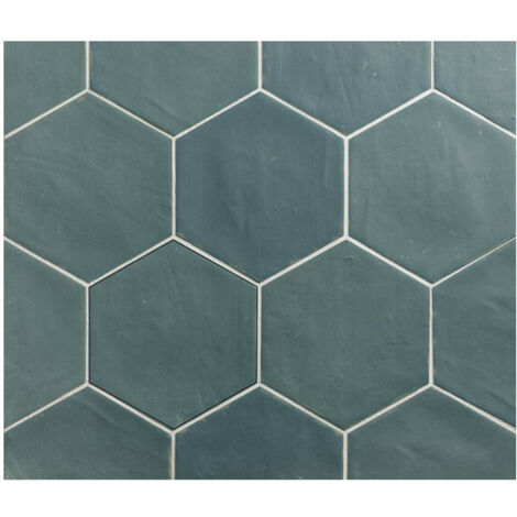Carrelage effet Argile ATLAS HEXA Hexagone 16x14cm Turquoise - boîte de 0.33 m2 Hexagone 16x14 cm Turquoise - - boîte de 0.33 m2