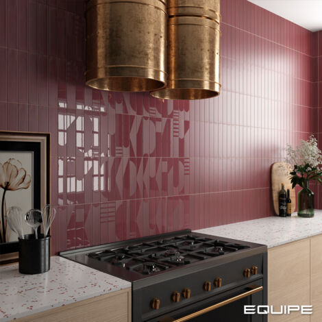 Carrelage FENG 30x6cm 30x6cm DECOR Garnet - boîte de 0.50 m2 30x6 cm DECOR Garnet - - boîte de 0.50 m2 (1/3)