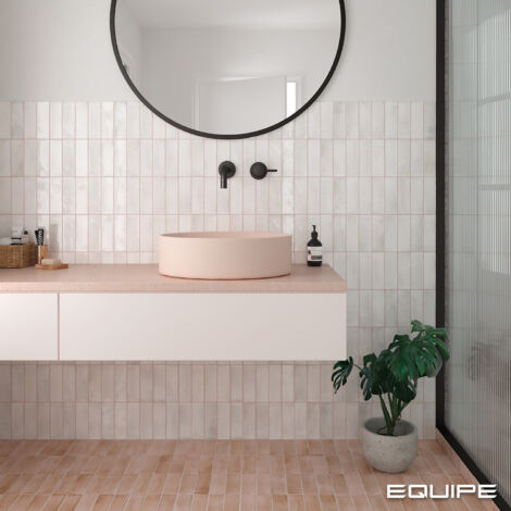 Carrelage mural faïence effet zellige COCO 15x5 cm Blanc - Brillant / Poli - boîte de 0.50 m2