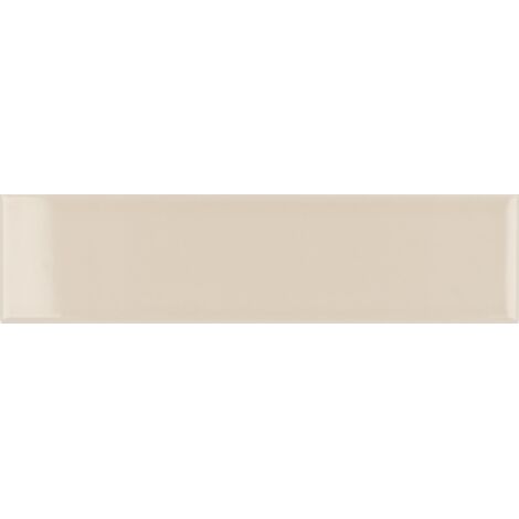 Carrelage mural faïence effet relief RYTHM 20x5cm 20x5cm Beige pâle - Brillant - boîte de 0.50 m2 20 x 5 cm Beige pâle - Brillant / Poli - boîte de 0