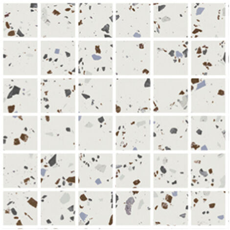 Carrelage effet terrazzo District South Mosaïque 5x5cm Blanc - Mat - boîte de 0.71 m2 - Mosaïque 5x5cm Blanc - boîte de 0.71 m2 - Mosaï Mosaïque 5x5