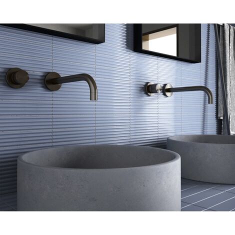 Carrelage mural faïence effet relief RYTHM 20x5cm 20x5cm Cloud Banyan blue - Brillant - boîte de 0.38 m2 20 x 5 cm Cloud Banyan blue - Brillant / Pol