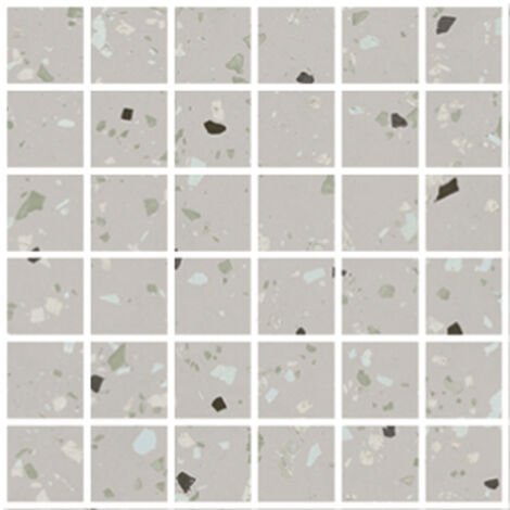 Carrelage effet terrazzo District South Mosaïque 5x5cm Gris - Mat - boîte de 0.71 m2 - Mosaïque 5x5cm Gris - boîte de 0.71 m2 - Mosaïqu Mosaïque 5x5