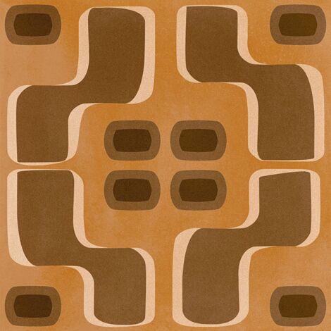 Carrelage effet carreau ciment POP TILE FLUXUS 15x15cm 15x15cm Brun - Satiné - boîte de 1 m2