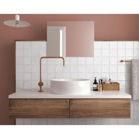 Faïence effet zellige ALTEA 10x10cm Blanc - Brillant - boîte de 0.50 m2