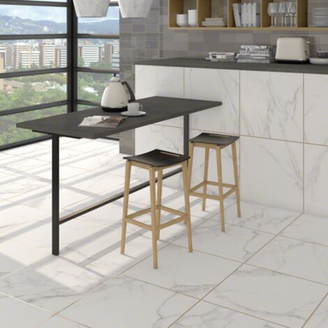Carrelage effet marbre CLASSIC 120x120cm Blanc - Brillant - boîte de 1.42 m2 120x120 cm Blanc - Brillant / Poli - boîte de 1.42 m2