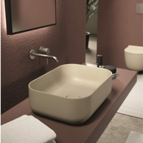 UNICA 50x37 Rose brillant. sans bonde. sans siphon (1/5)