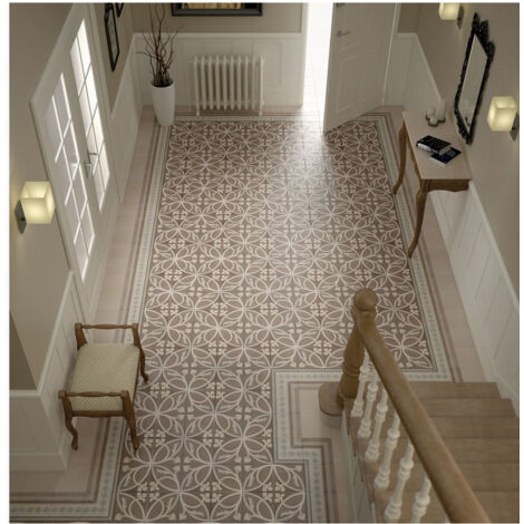 Carrelage effet carreau de ciment CAPRICE LOIRE 20x20cm 20x20cm Beige - Mat - boîte de 1 m2 20x20 cm Beige - Mat - boîte de 1 m2