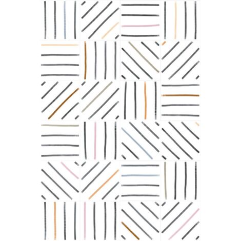 Vives Azulejos Y Gres – Carrelage grès cérame effet carreau ciment 20x20 cm – Blanc et multicolore – Finition mat – Pour intérieur et extérieur – Boîte de 1 m2
