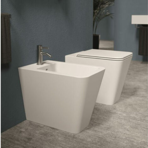 Bidet HIDE Square Rose brillant. sans bonde (1/5)
