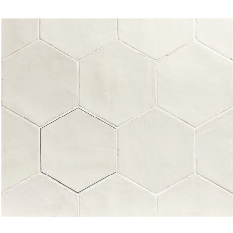 Carrelage effet Argile ATLAS HEXA Hexagone 16x14cm Perle - boîte de 0.33 m2 Hexagone 16x14 cm Perle - - boîte de 0.33 m2