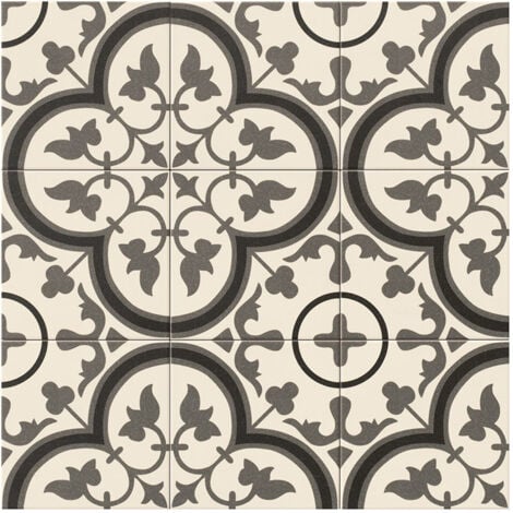 Carrelage grès émaillé effet carreau de ciment THREE CAPITALS CENTRO BUDAPEST 20x20cm 20x20 cm Crème - Sable - Satiné - boîte de 1 m2 - Gioia Materia